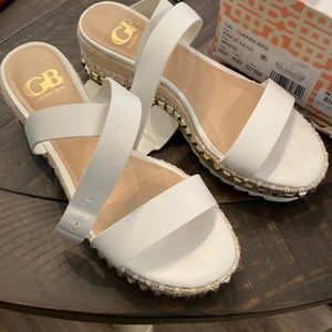 Gianni Bini ankle wrap sandal wedge